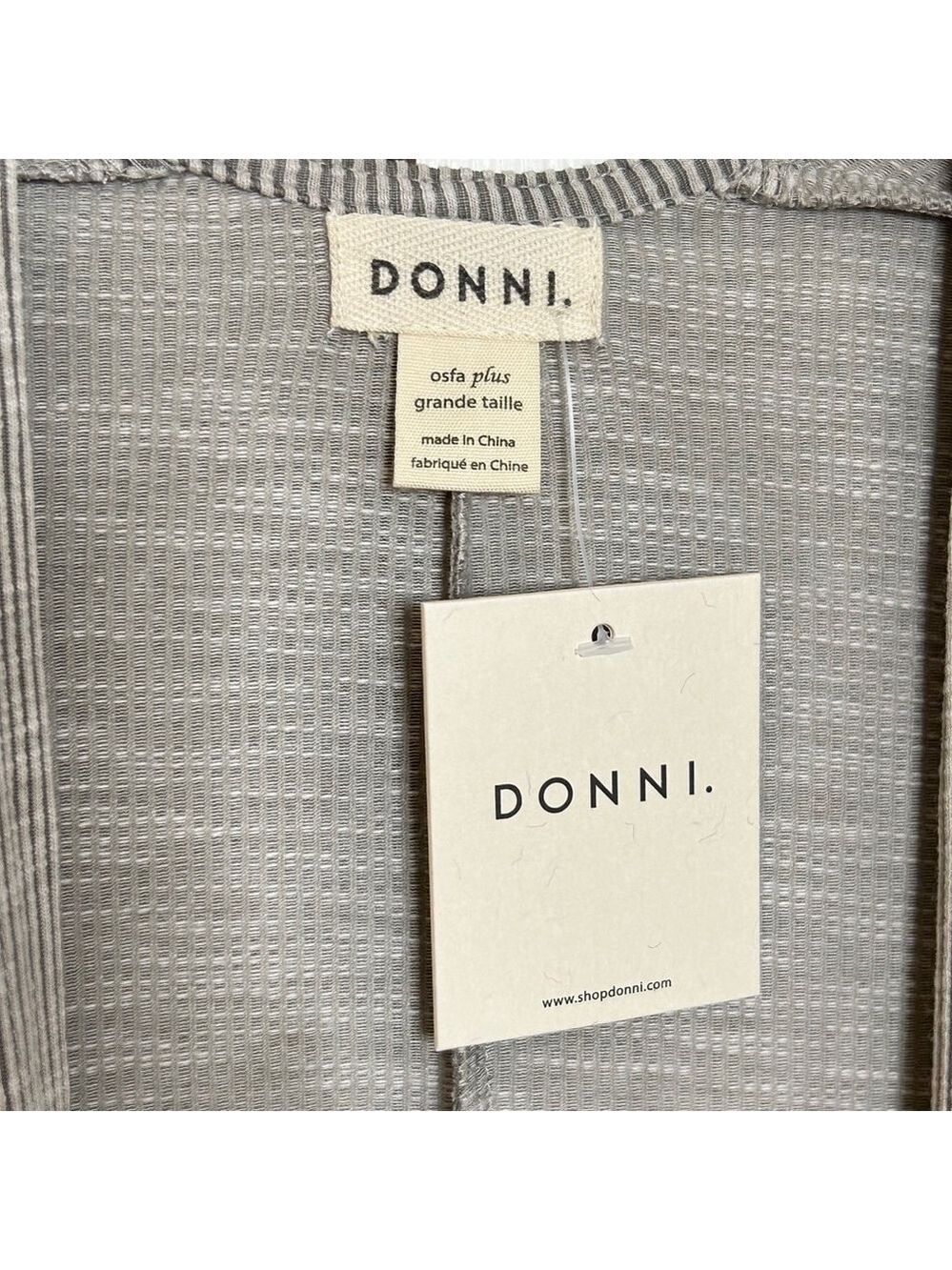Donni Anthropologie Plus Size Grey White Cardigan - Picture 14 of 14